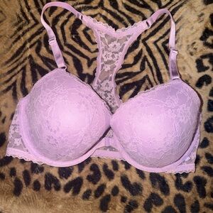 Victoria's Secret Lace Racerback Bra in Lilac